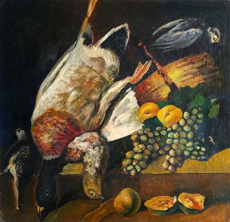 George Yanev: Still Life, Fruit & Birds 1962 / Bulgarian Modern Realism S/Oil gallery