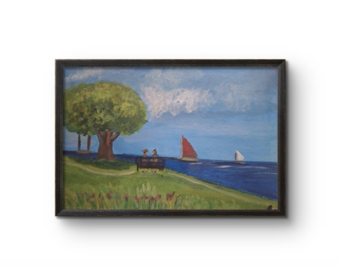 Contemporary Relaxing Day 5×7 Acrylic Painting