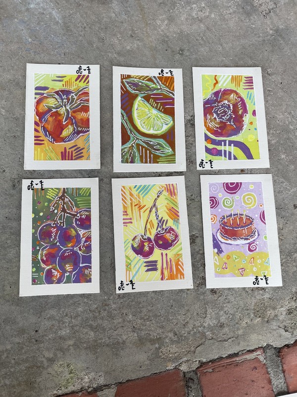 ACEO Original Artwork- Taste Series Card 1 of 6 b y Olive Makenzie gallery