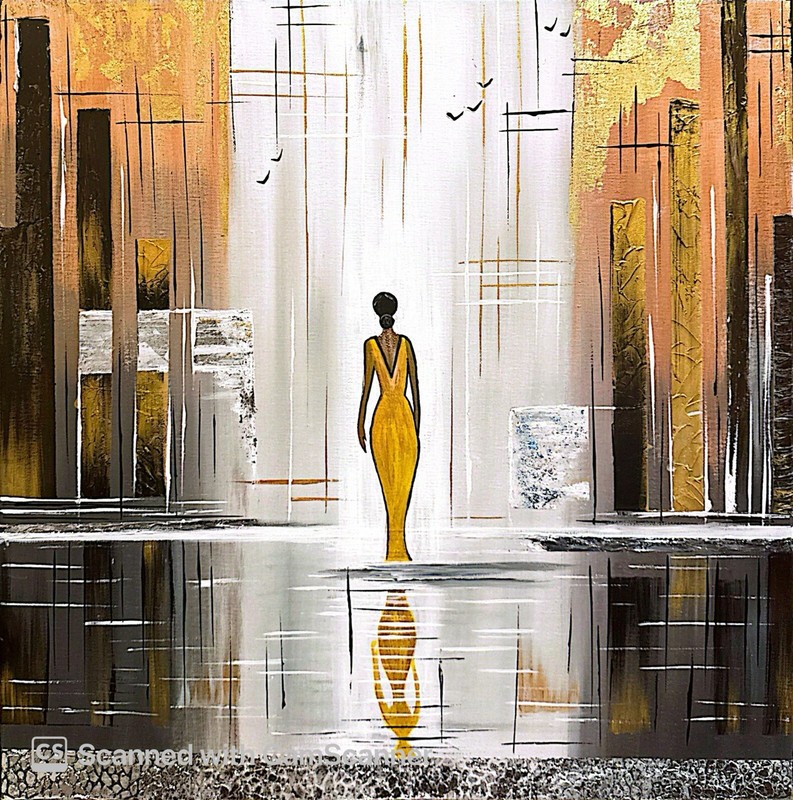 The Walk Within – Modern Figurative Abstract Painting – Acrylic Mixed Media Art.