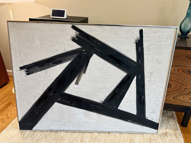 Vintage Large Scale Abstract Expressionist Painting 1970 Signed Allan 4’ x 3’