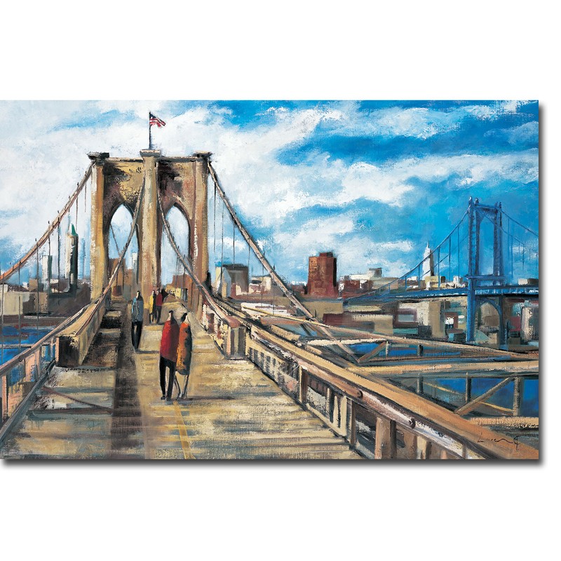 Brooklyn Bridge by Didier Lourenco Gallery-Wrapped Canvas Giclee (16 in x 24 in)