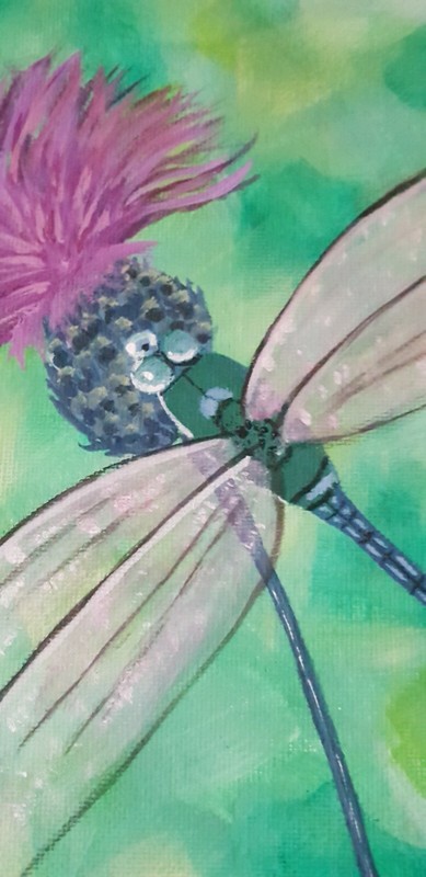 Dragonfly Fly - Wall Art - By Amee - Acrylic On Canvas Size 12x12 Inch gallery