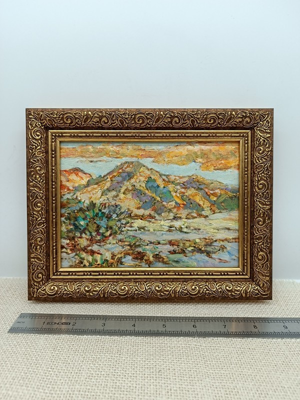 Summer Nature Oil Painting Original Artwork in Frame Signed 5 x 7 inches gallery