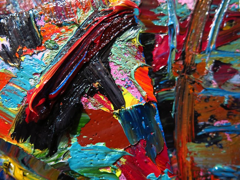 LANDSCAPE NATURE█ABSTRACT ORIGINAL OIL█PAINTING VINTAGE PLANTS█ART SIGNED ART█AN gallery