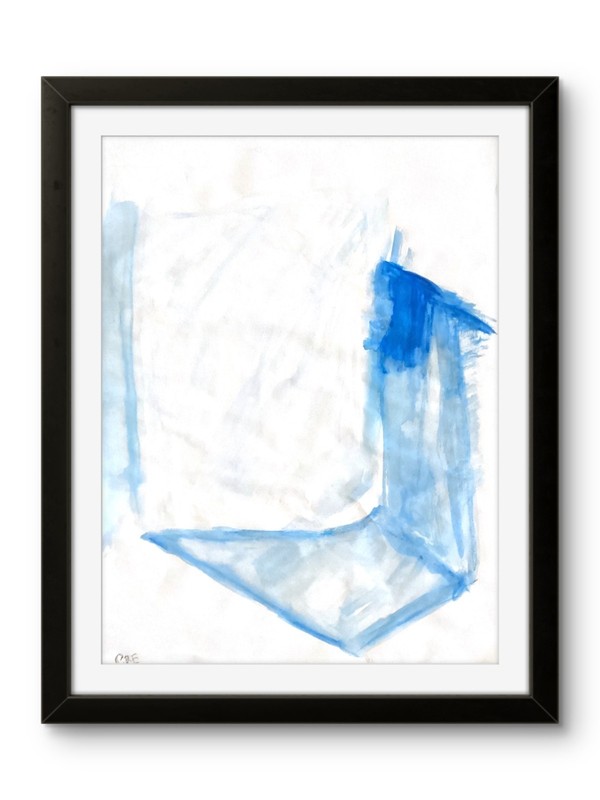 Color Block Blue Square 2 of 4 Geometric Abstract Bold Shape 11x14 Paper