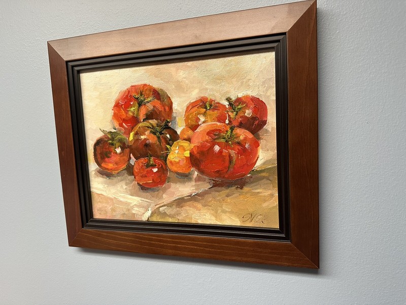 Tomato original oil painting a day, still life signed, fruit 8x10, 2022 gallery