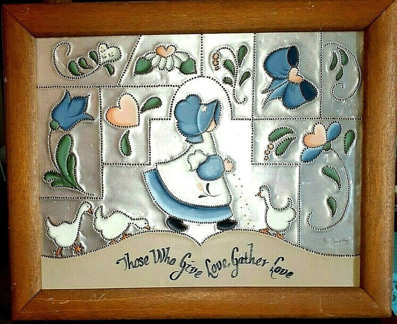 Vintage Art Poke Design Aluminum Foil Painting Inspiring Quote Wall Art 16″x14″