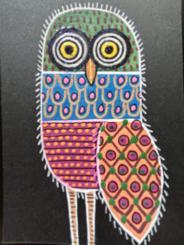 Original ACEO Art Card Painting Owl