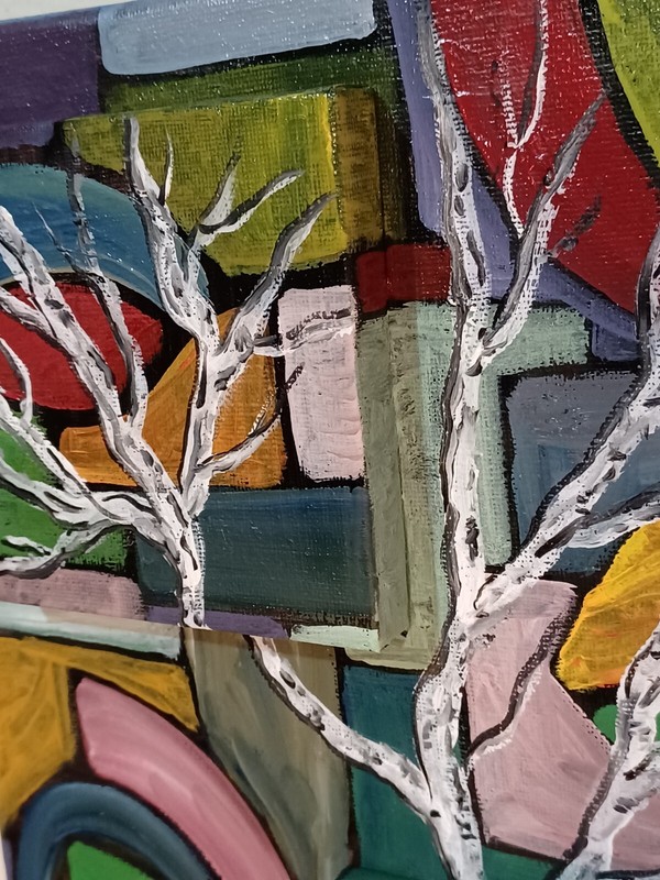Birch, 9"x12" oil on canvas original painting by Marina Gershman gallery