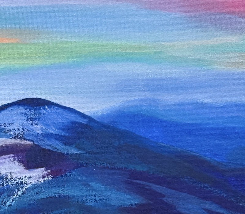 “Azurescape” Acrylic Pastel And Oil On Canvas 12”x16” Painting Blue Mountains gallery