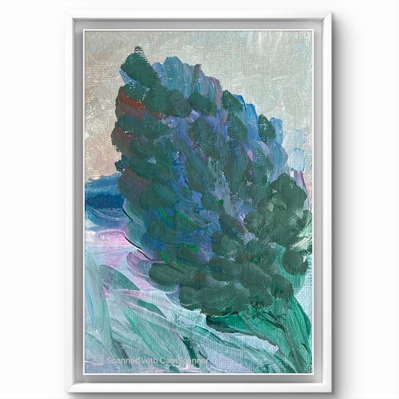BLESSED#1357 Heart Flowers 6×4 Original Canvas Board Art Modern Abstract
