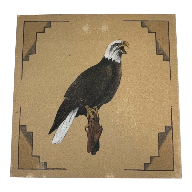 Vintage Large Native American Painting Eagle Signed S Ashley 1992 12″ Southwest