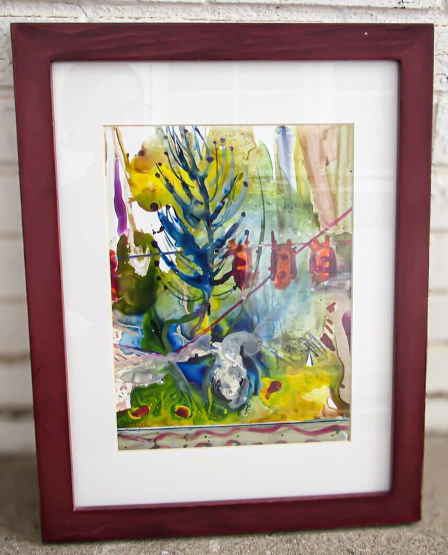 Original Watercolor Painting by Artist Pat Olchefski-Winston- Framed 18x 14 in