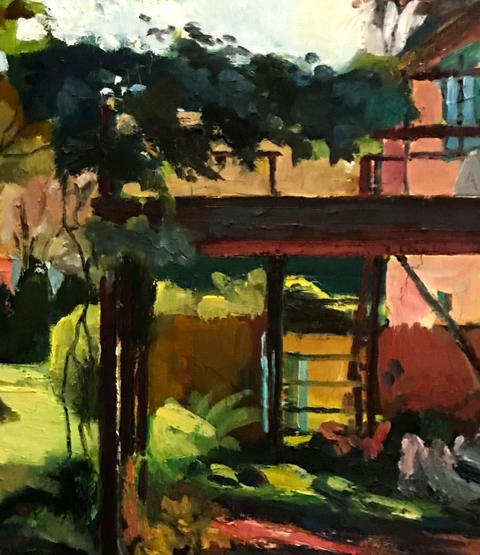 Artist's Sundeck 22x18 in. Framed Oil on canvas HALL GROAT II gallery