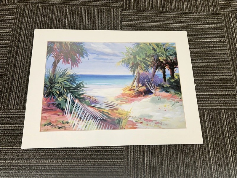 Marianne Wooten Dunn Original Watercolor Painting Florida Beach Large Dry Mount gallery