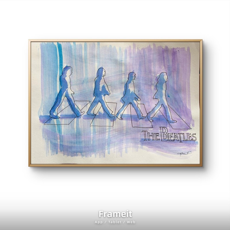 Original Cool Beatles Poster Painting By Alannah Dyer- Acrylic 8.5×11 in. Singer