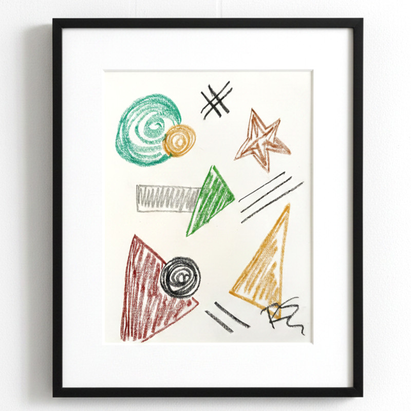EMBRY Original Bold Abstract Modern Art «Graphic Groovin'» Signed Paper 11×14