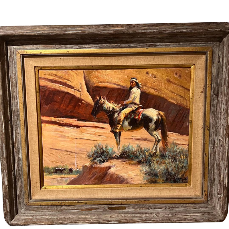 Wayne Cooper Oil Painting Autograph Size H 25.9 x W 29.9 in Made in USA