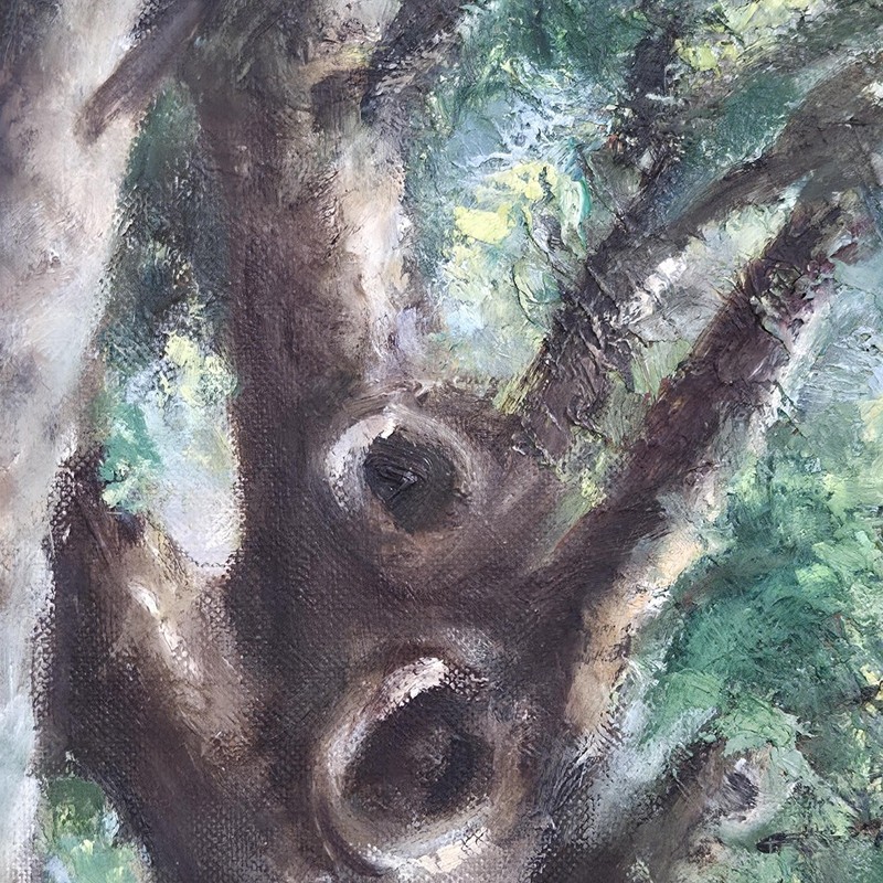 Original Tree Landscape Painting 1962 Swope Gallery Exhibition gallery