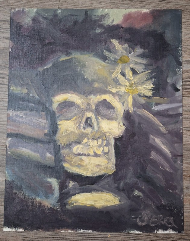 Skull – PRINT Painting Gothic Macabre 11×14