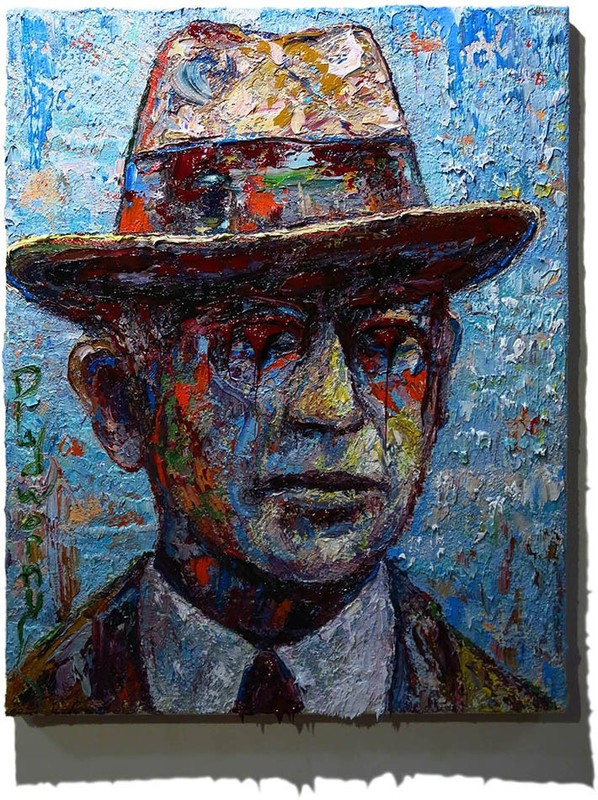 MAN PORTRAIT OIL█PAINTING hat█REALIST ART█SIGNED VINTAGE ORIGINAL OUTSIDER█MALE gallery