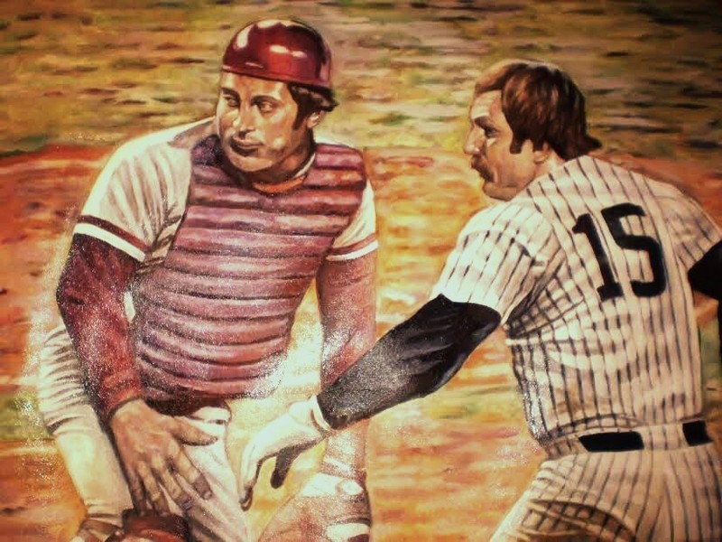 Cincinnati Reds Johnny Bench original painting not photo