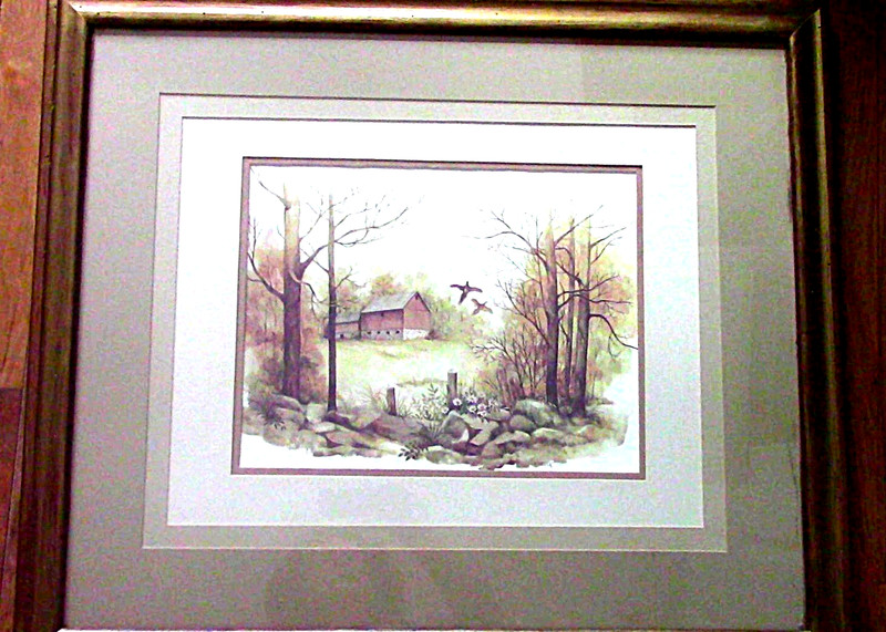 Water Color print Frank Massa 27″ X 24″ Beatifully matted & glass framed