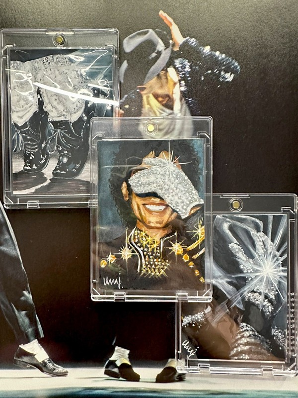 ACEO 3 pack Michael Jackson Bundle Billie Jean Embellished Art Editions OOAK