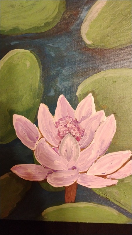 FLOAT US A LOTUS - ACRYLIC ABSTRACT PAINTING ON CANVAS ORIGINAL BY ARTIST gallery