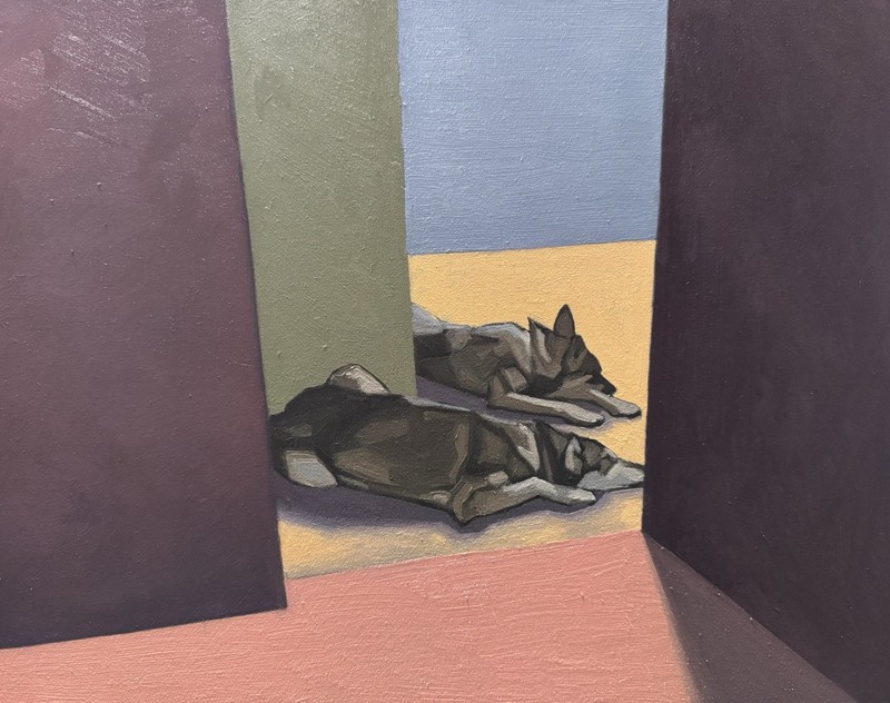 Sleeping Dogs Original Oil Painting