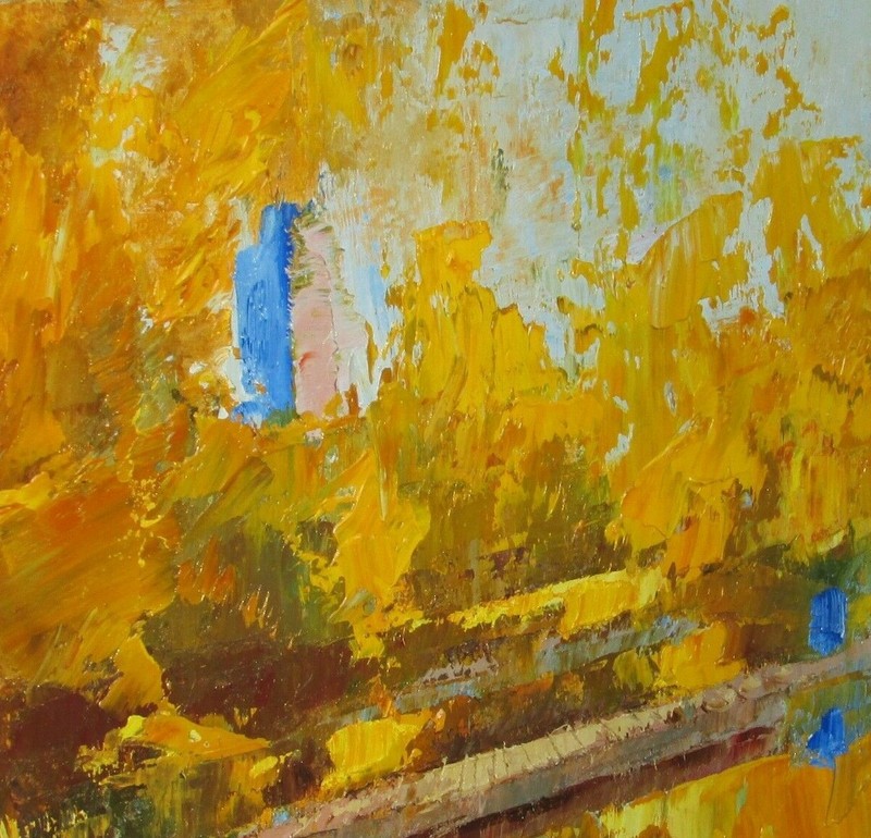 Abstract painting Author's work Original painting Oil wall art Autumn reflectio gallery