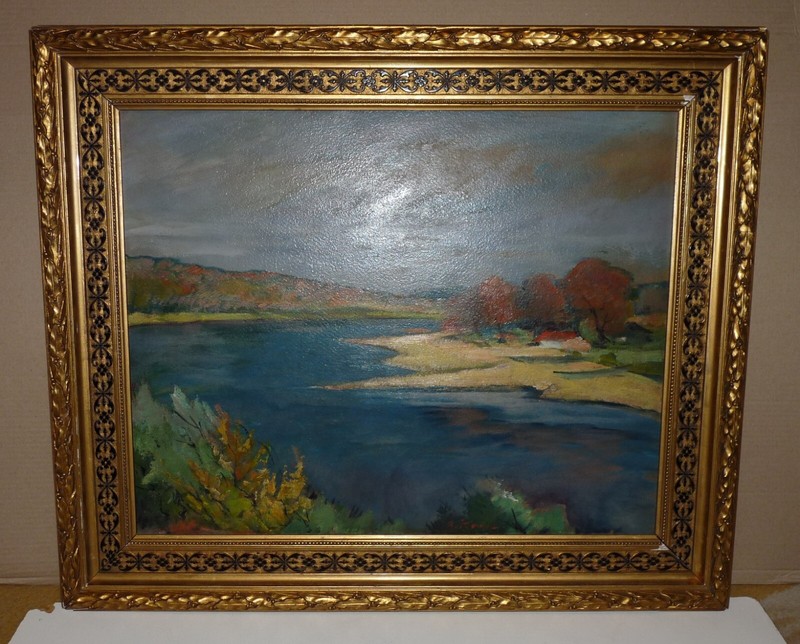 Germany – Silesia Alois Kowol (1891-1975) Old Landscape O/B Painting