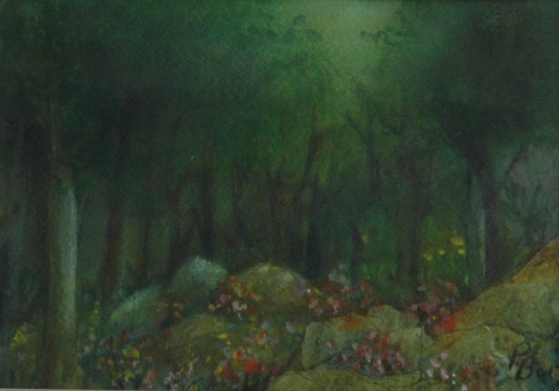 Small Work Quiet Cove Watercolor Landscape by Florida Artist Patricia Burlin