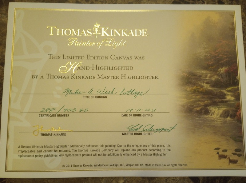 24x30 Thomas Kinkade Gallery Proof "Make A Wish Cottage" gallery