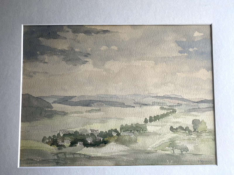 AQUARELL Wassertrüdingen 1937 Franken Bayern Signed Antique Rare Panorama gallery