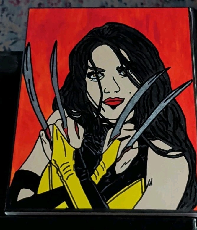Lot Of 6 - Custom Canvas Art 9" X 12" Marvel Characters - X-23, Deadpool, Blade gallery