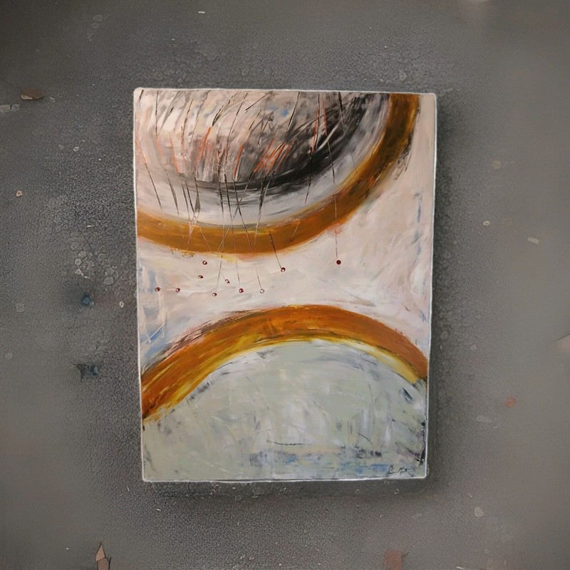 original acrylic abstract painting on canvas large «Waking Up»