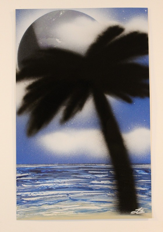 «Palm» Enhanced matte 12″ x 19″. Spray paint art print