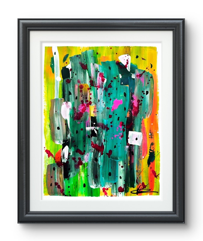 Original art 14 X 11 Mixed Media Colorful Modern Art Acrylic Painting