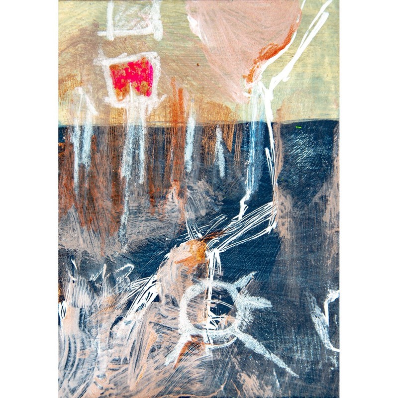 Original painting ACEO Miniature Cool unusual Art unique Real abstract No. 72