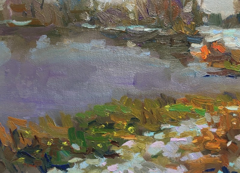 Oil painting Spring Ukrainian painter Canvas Unframed Decor original landscape gallery