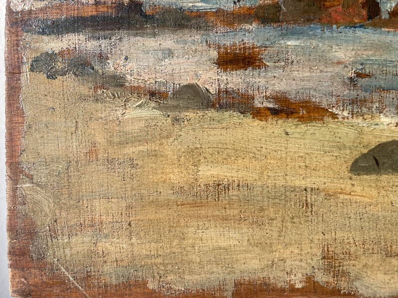 19th French Impressionism - Oil Panel Painting - Seascape Rocky Coast gallery