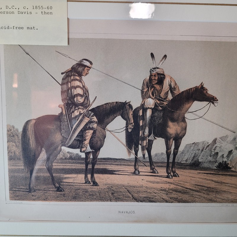 ART Western Railroad Surveys Original Tint Stone Historic Lithograph Navajos
