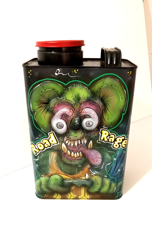 Hand-Painted Rat Fink on Thinner Can – Licensed by Roth Estate One of a Kind!