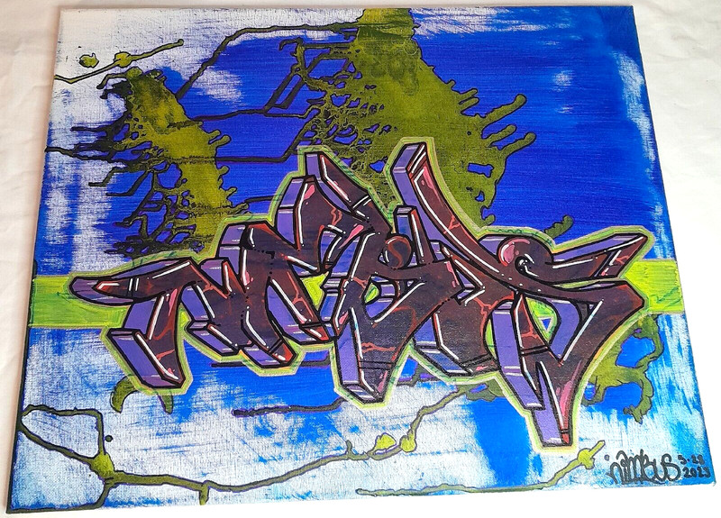 NIMBUS Graffiti Art Canvas 20″ by 16″ USA Artist Original Acrylic Paint Marker