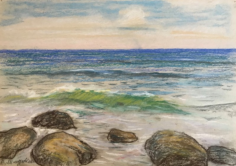 Pencils Painting On The Black Sea Wihyrovskii V. Unframed Home Decor nAAA2158