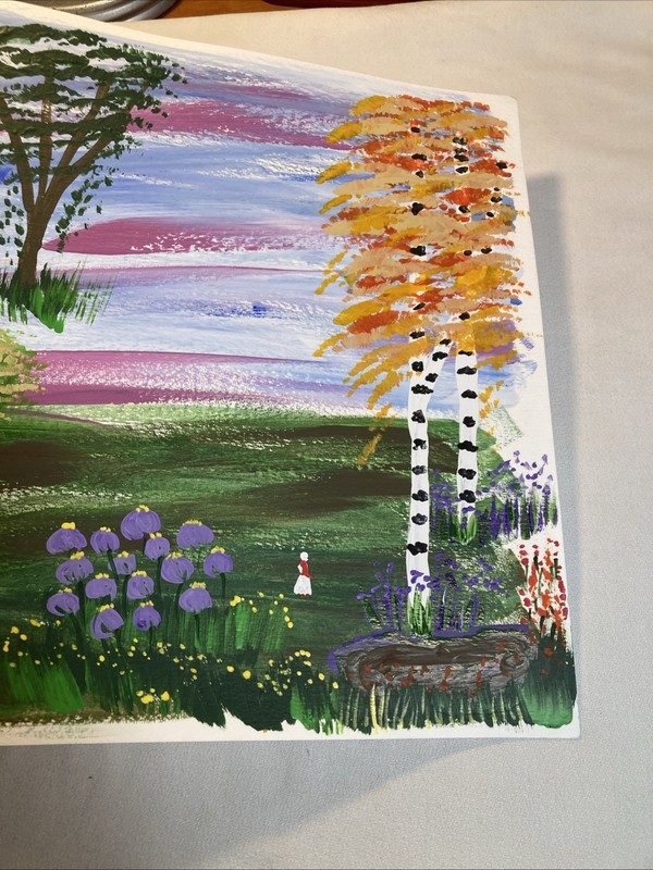 Original Painting Russian Eastern Orthodox Church Flower Tree Country Landscape gallery
