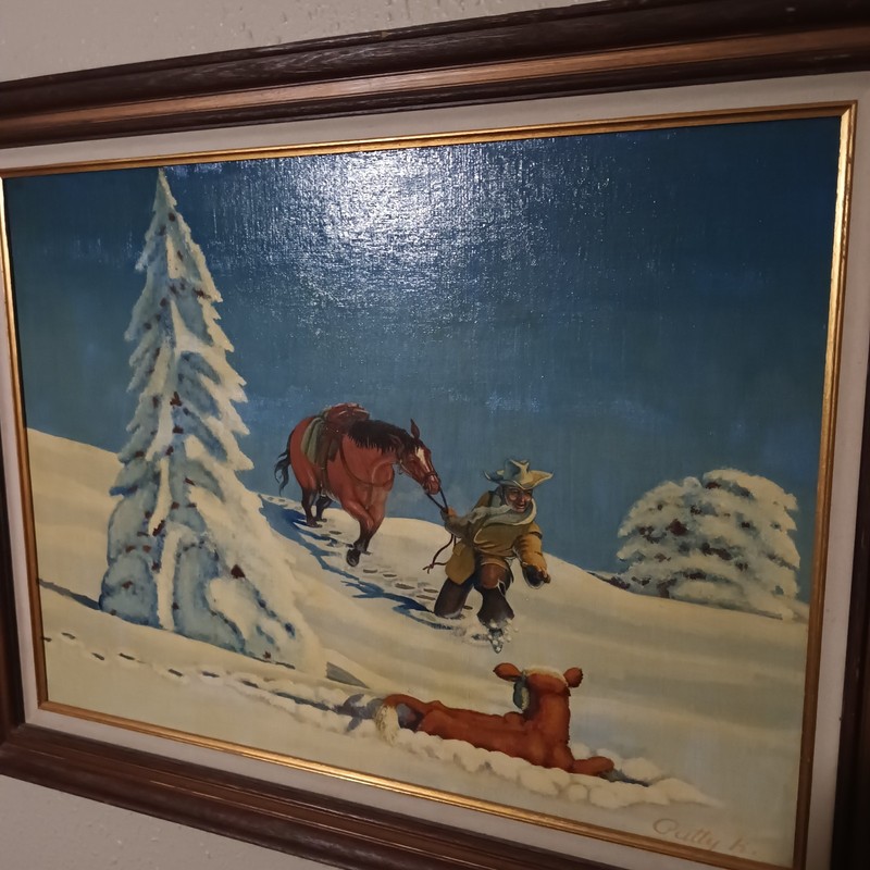 Acrylic On Board Titled Rescue Vintage Beautifull Colors Perfect Painting!