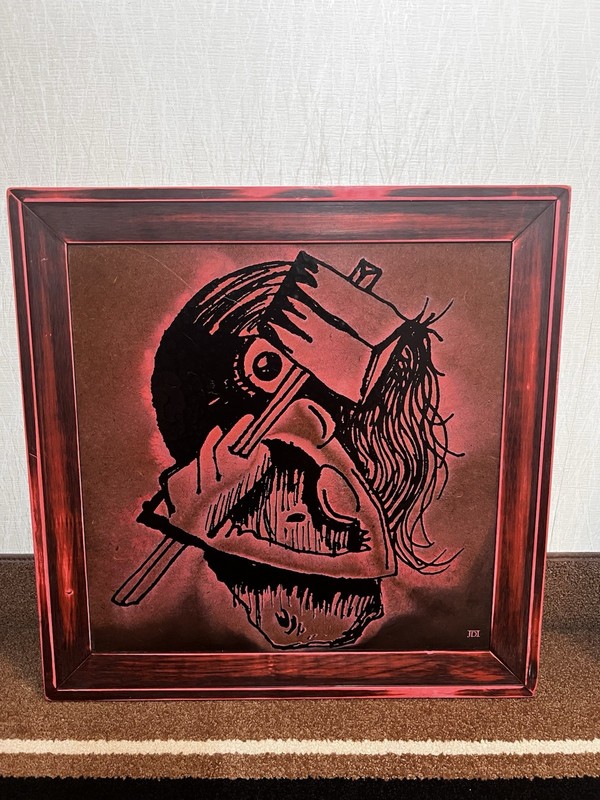 Modern Abstract Futurist Acrylic Painting on a Duotone Palette